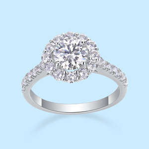 Consegna rapida 1CT taglio tondo diamante GRA certificato VVSI D-colore EX grado taglio Moissanite anello - Product Image 3