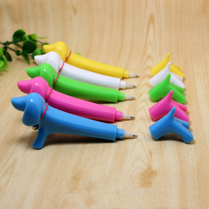 Promoción barata de plástico creativo lindo <span class=keywords><strong>perro</strong></span> salchicha en forma de cachorro bolígrafo logotipo personalizado publicidad pluma para niños - Product Image 1