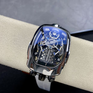 Jacob Co Bugatti Chiron Tourbillon Oro Blanco Diseño Motor de Pistones de 16 Cilindros Reloj con Movimiento Mecánico Automático y Correa de Caucho - Product Image 5