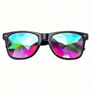 Lunettes de soleil de luxe pour femmes, à verres diffractés, style kaléidoscope carré, pour festivals et soirées, vente en gros - Product Image 6