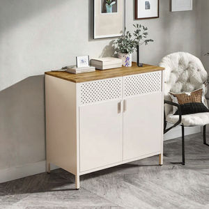 Aparador Metálico de Doble Puerta de Estilo Escandinavo Moderno, Mueble de Comedor de Gran Capacidad con Altura Ajustable, Mueble Duradero para el Hogar - Product Image 2