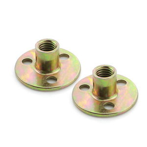 Tuercas de Placa de Hierro Hanweisong M10 M12, Acero Forjado en Frío, Tres Orificios, Conectores para Patas de Sofá, Gabinete y Cama - Product Image 1
