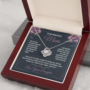 Collar con Colgante de Nudo de Amor Clásico Plateado para Mamá, con Tarjeta de Texto Personalizado - Regalo del Día de la Madre para Hija/Hijo, Artículos de Oficina - Product Image 3