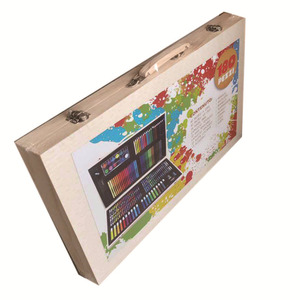 Trousse <span class=keywords><strong>de</strong></span> papeterie en bois pour enfants, ensemble artistique avec stylo aquarelle, Crayon <span class=keywords><strong>de</strong></span> couleur, meilleures ventes, 180 pièces - Product Image 6