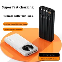 Batterie externe portable 50000 mAh avec câbles intégrés pour iPhone, charge rapide PD22.5W, grande capacité, chargeur portable – Offre Spéciale