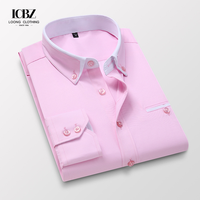 Chemise Business à Manches Longues Homme, Style Coréen, Carreaux ou Unie, Coupe Slim Décontractée, Sans Repassage, Fine, Habillée, de Luxe, Formelle