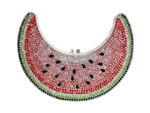 Pochette de soirée de luxe classique en forme de lune avec strass, sac à main élégant et unique pour femme, idéal pour les mariages - Product Image 1