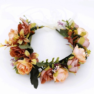 Corona de Flores de Seda Estilo Boho M145, Corona de Flores Artificiales para Novia, Diadema Decorativa para Peinado - Product Image 4
