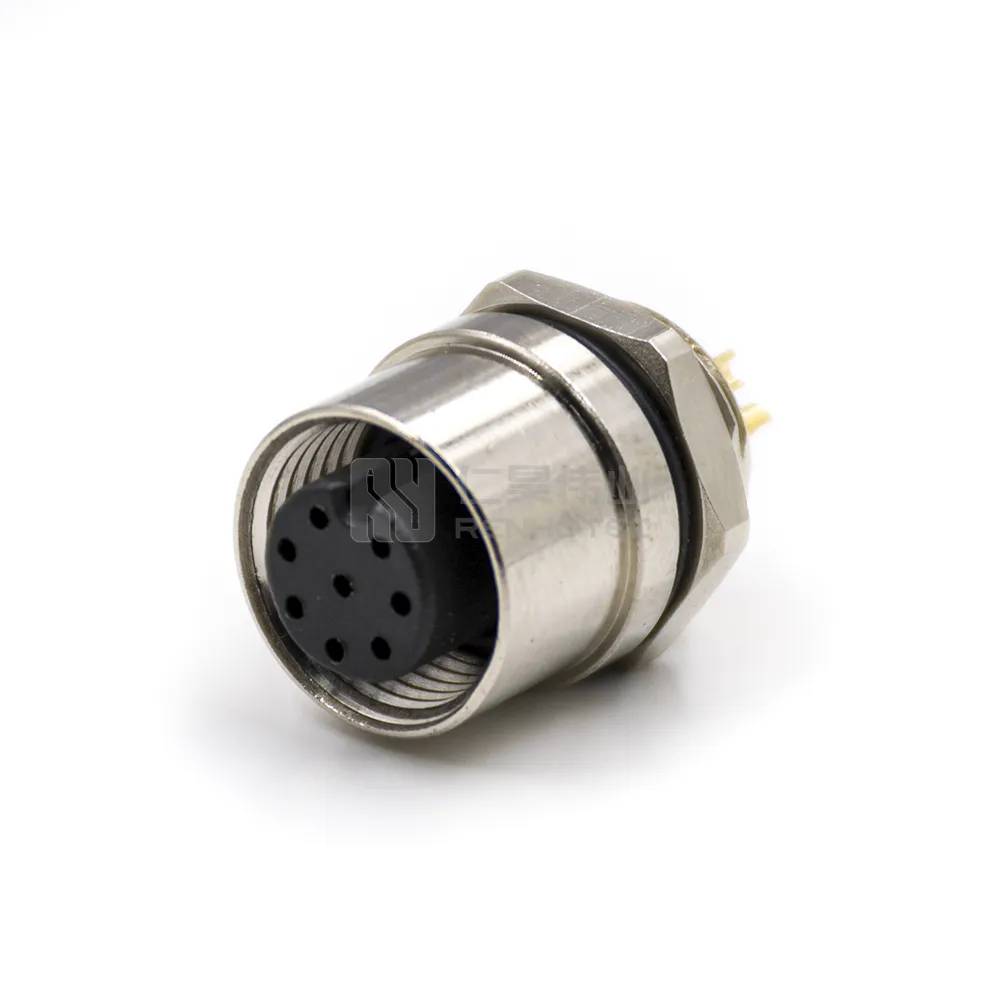 M12 circular connector petrochemical field 4pin 5-core sensor screw connection metal bellows m12 stainless steel connector