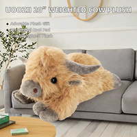 Uoozii Peluche lestée Vache des Highlands, 20 pouces, 4 livres, rembourrée en coton PP, non parfumée, micro-ondable/chauffable, rafraîchissable, cadeau mignon