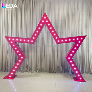 LEDA Nuevo Diseño, Marco de Estrella de Cinco Puntas con Luz RGB de Metal Personalizada, Fondo de Escenario con Luz RGB para Decoración de Bodas y Fiestas - Product Image 4