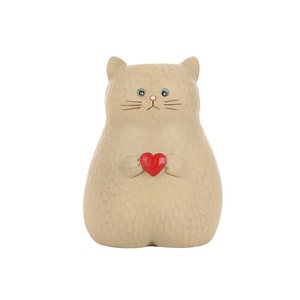 Vase en résine en forme de chat avec motif cœur pour décoration de bureau, cadeau de la Saint-Valentin - Product Image 4