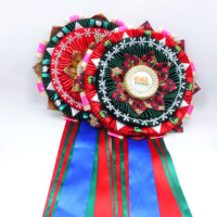 Guirlandes de roses imprimables faites à la main, grandes, en gros, personnalisées pour Halloween, Noël, plaque suspendue en couleur, ruban de cheval, rosette