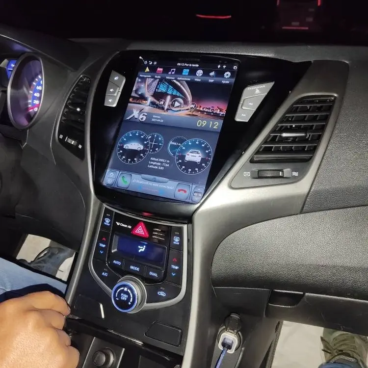 Автомобильный радиоприемник 10,4 дюймов с вертикальным экраном Android 9,0 для Hyundai Elantra 2014-2015 4 + 64 Гб Встроенный carplay dsp gps для стиля Tesla