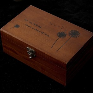 Solid Wood <b>Sewing</b> Tool Box Square Portable With Flip Lid Retro Style Storage <b>Set</b> For Needlework - Product Image 4