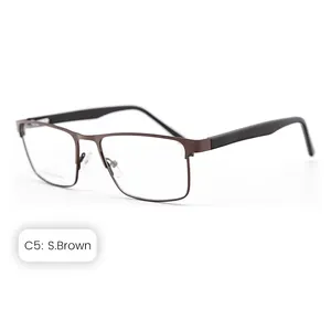 Классический дизайн прямоугольник мужские металлические оптические очки