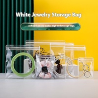 Sac de rangement de boucles d'oreilles en PVC transparent sac de bijoux anti-poussière et anti-oxydation avec fonction auto-scellante pour l'emballage de collier