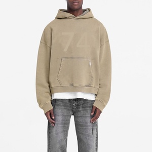 Prix de gros, logo personnalisé OEM, 500GSM, sweat-shirt pour homme en coton 100% lourd, surdimensionné, style Y2K vintage, lavé, pour le printemps - Product Image 2