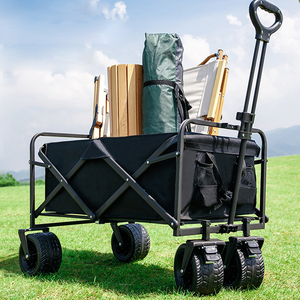 360 ° 旋回ホイール付き屋外折りたたみワゴンと耐久性のある600Dオックスフォード生地 - Product Image 5