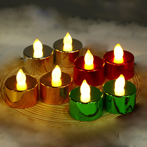 Vela <span class=keywords><strong>LED</strong></span> con Efecto de Chispas, Pequeña, Redonda, Roja, Plateada, Dorada, Funciona con Pilas, con Función Intermitente para Fiestas y Eventos - Product Image 6