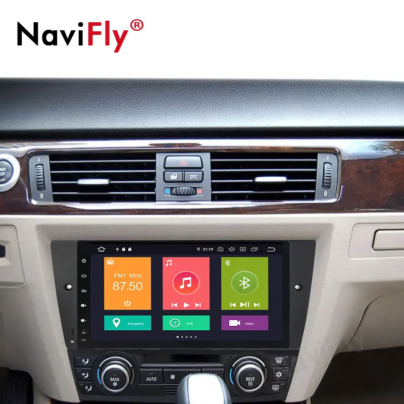 NaviFly 9 ''कार डीवीडी प्लेयर के लिए PX6 एंड्रॉयड 9.0 कार + डीवीडी + प्लेयर बीएमडब्ल्यू 3 श्रृंखला E90 E91 e92 E93 कार ऑडियो सिस्टम 4 + 64GB जीएसपी