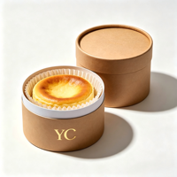 Caja de Cartón Cilíndrica Personalizada para Alimentos, Envase para Pastel de Queso, Tubo de Papel Kraft para Empacar Pasteles y Postres con Logotipo