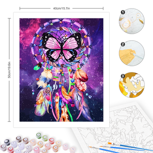 Kit de peinture de paysage d'animaux papillons faits à la main pour adultes 40x50cm/16x20 pouces DIY Wall Art Decors Great Gift Idea - Product Image 3