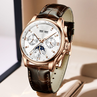 Montre automatique de luxe en cuir de haute qualité pour homme, cadran 42 mm, bracelet 22 mm, aiguilles lumineuses, étanche 5 ATM, mouvement à quartz