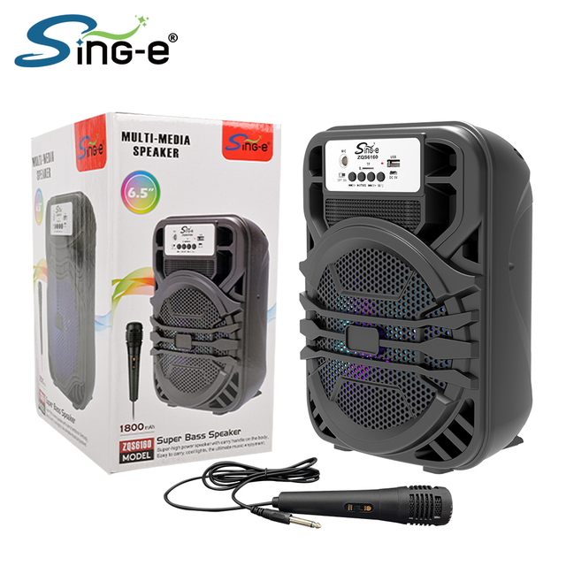 SING-E ZQS6160 Portable Wireless Stereo Blue Tooth Speaker Deep Bass Active Speaker FM Radio Support TF/USB