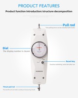 SUNDOO SN-300 asli genggam Digital Dynamometer Pull-Push Dial Force Gauge untuk regang tes pengukuran berkekuatan tinggi