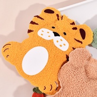 Bouteille d'eau chaude en peluche de velours Teddy, remplissable, mignonne et portable, pour réchauffer les mains et les pieds, chaude et froide