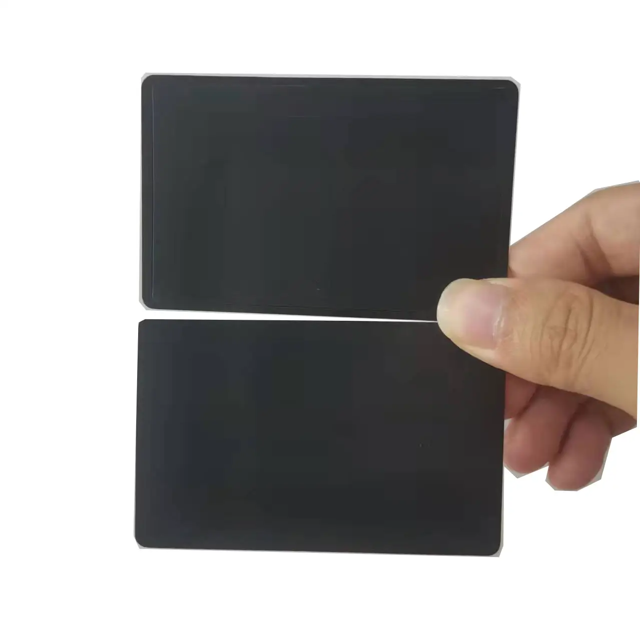 Großhandel NFC Chip Invisible Hybrid Schwarz/Gold/Silber/Weiß 888 Byte NFC Metall Visitenkarte für Social Media Sharing