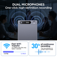 Enregistreur vocal 64 Go alimenté par l'IA Chat GPT, enregistreur audio en alliage d'aluminium, WIFI, Bluetooth, 40h pour les appels téléphoniques et les réunions
