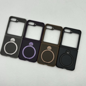 Funda de teléfono con patrón de fibra de carbono para <span class=keywords><strong>Samsung</strong></span> <span class=keywords><strong>ZFold4</strong></span>/5/6 con funda magnética con soporte oculto para <span class=keywords><strong>Samsung</strong></span> ZFLIP3/45/6 - Product Image 3