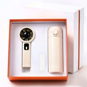 Oem Brand Promotional Wholesale Customized Boxes Silk Screen Printing Custom Material <b>Mini</b> Fan + Thermos Cup Portable Gift - Product Image 2
