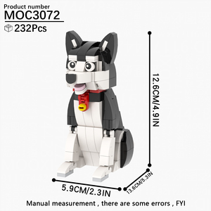 Animaux de ferme Chiens Bouledogue <span class=keywords><strong>français</strong></span> Caniche Schnauzer Husky sibérien Blocs de construction MOC Jouets DIY pour enfants MOC3069-MOC3079 - Product Image 5