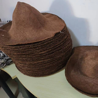 Topi Koboi Jerami Parasisol ND455, Bahan Jerami Cepeline, Ukuran 6 hingga 8 Inci, Topi Koboi Musim Panas