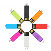 Nouvelle mini clé USB pivotante en métal 128 Mo-512 Go, logo personnalisé, pleine capacité, garantie 1 an, vente en gros d'usine