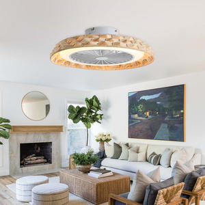 18 Inch Rotan Bladloze Slaapkamer Ventilator Licht Smart Tuya App Control Ventilador De Techo Moderne Led Plafondventilator Met Licht - Product Image 4