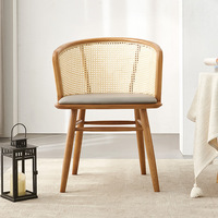 Ensemble de mobilier de restaurant moderne personnalisé en gros, thème commercial, table et chaise de café de luxe en rotin et bois massif