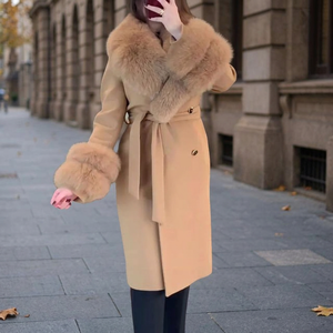 Elegant Vintage Women's Winter High Quality Breathable Satin Abaya Coat Crystal Decoration Straight Silhouette Party Adult Size - Product Image 3
