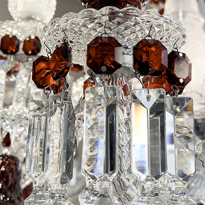 24 luces E14 <span class=keywords><strong>Bacarat</strong></span> Crystal Pendant Lights Luxury Italian Large Glass Crystal Chandelier para decoración de bodas Lighting - Product Image 5