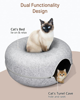 Boîte de rangement en feutre pour chats, maison multi-chats d'intérieur avec griffoir, organisateur, logo personnalisé, fabricant OEM ODM