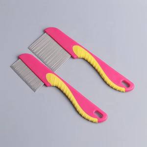 掃除用グルーミングツールプラスチックハンドルステンレス鋼ペットグルーミングティック櫛犬猫フリーコーム - Product Image 3