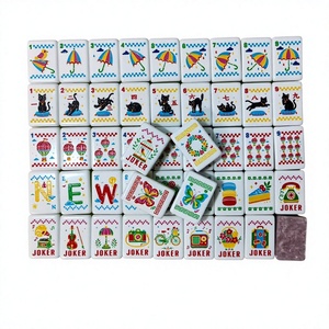 Nouveauté : Jeu de tuiles de mahjong sur le thème des montgolfières, 160 pièces avec tuiles Joker, style classique portable pour les jeux de société - Product Image 1