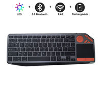 Teclado Retroiluminado de 2.4ghz, 78 Teclas, ABS, Recargable, Multidispositivo, Azerty, Bluetooth, Inalámbrico, con Panel Táctil