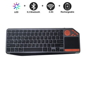 Clavier sans fil AZERTY Bluetooth rechargeable 2,4 GHz à 78 touches en ABS avec pavé tactile pour plusieurs appareils (version UK) - Product Image 2