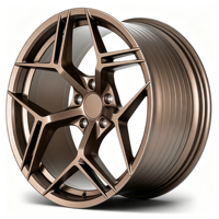 Jantes en alliage forgé monobloc 15-26 pouces, 5 branches fendues, bronze, roues personnalisées pour berline, SUV, véhicule électrique