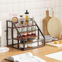 Étagères de rangement en métal à 3 niveaux pour comptoir, organisateur de cuisine pour bouteilles de sirop, vin, liqueurs et station café