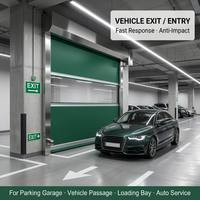 Puerta Enrollable Automática de PVC de Alta Velocidad con Cortina de Luz de Seguridad para Estacionamiento Interior, Garaje y Separación de Talleres